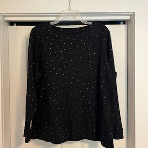 Croft & Barrow Black Sweatshirt with Gold Dots